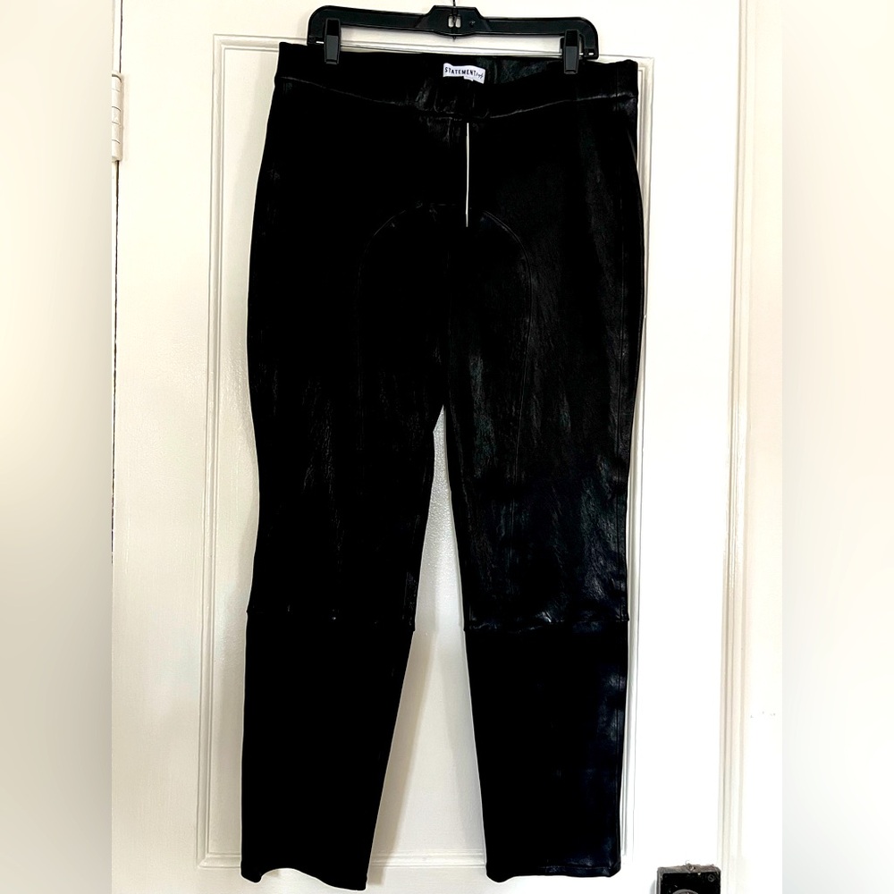 Black Genuine Lambskin Leather Pants